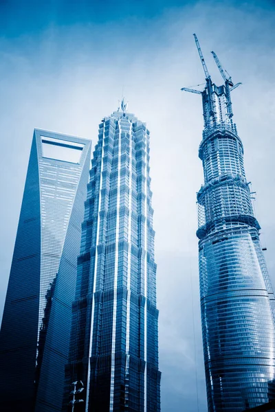 Edificio Uffici Folla Shanghai Cina — Foto Stock