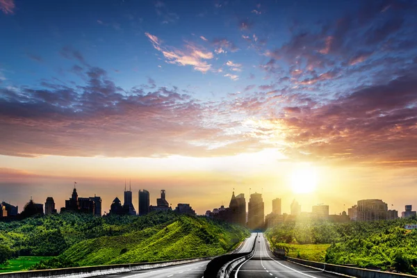 Road Future Cloud Background — Stock Photo, Image