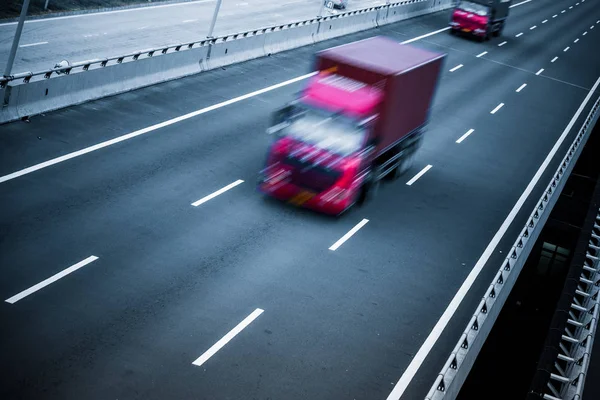Beweging Vrachtwagens Snelweg — Stockfoto