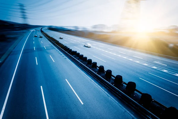 Lege Snelweg Blauwe Gestemde Afbeeldingen — Stockfoto