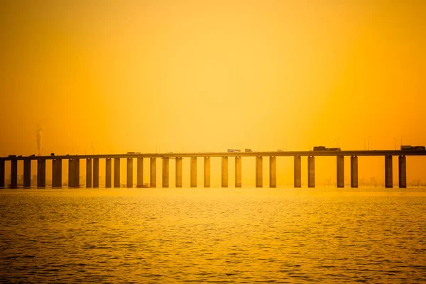 Ponte Moderna Até Oceano China — Fotografia de Stock