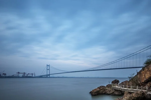 Ponte Moderna Até Oceano China — Fotografia de Stock