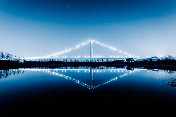 Moderne Brücke Susnet Verkehrslandschaft — Stockfoto