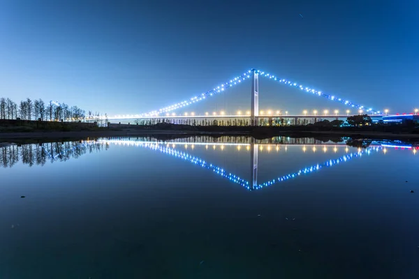 Puente Moderno Susnet Paisaje Tráfico — Foto de Stock