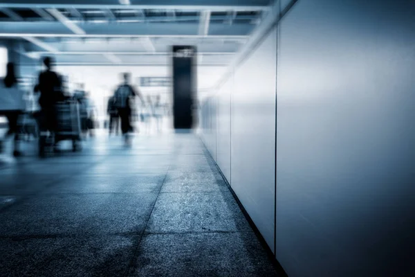 Futuristic Airport Interio Blur Passengers — Stock Photo, Image