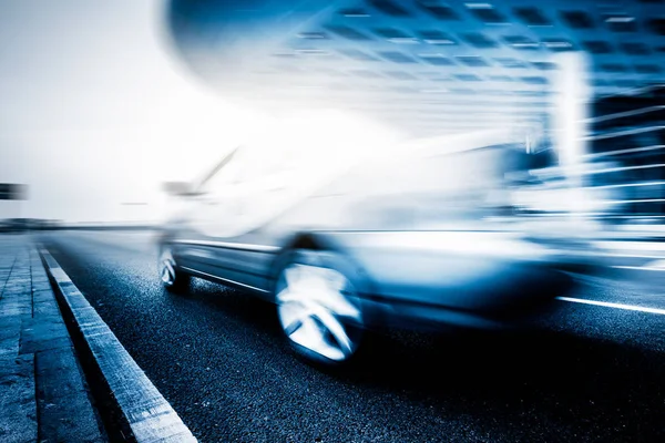 Trânsito Rápido Cidade Carros Movimento — Fotografia de Stock