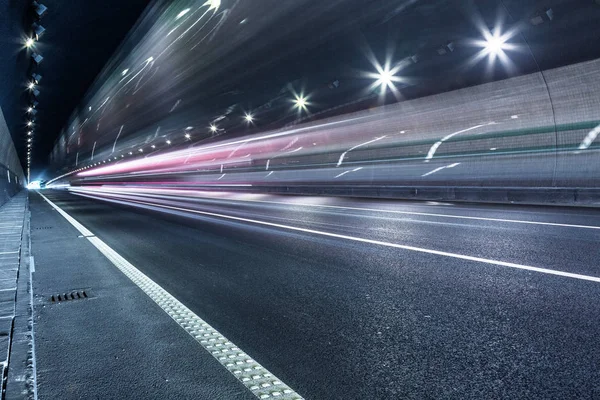 Exceso Velocidad Las Luces Los Coches Ciudad Por Noche — Foto de Stock