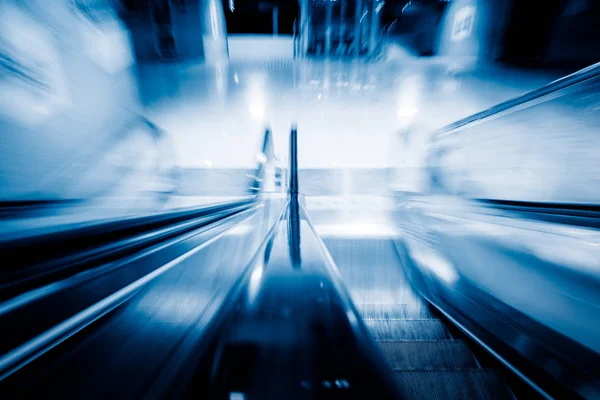 Motion Escalator Ariport Concept Business Background Blue Toned Images — Stock Photo, Image