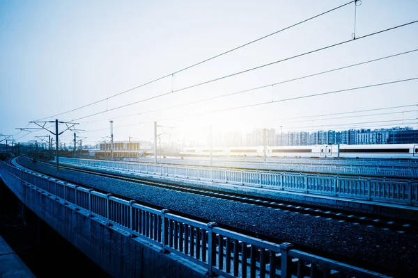 Beschleunigter Zug Vom Bahnhof Entfernt Shanghai China — Stockfoto