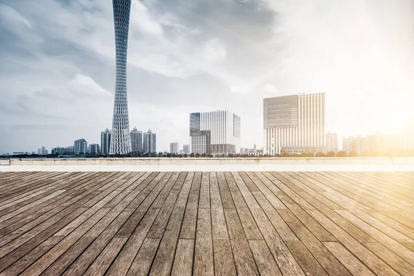 日落时的城市景观 广州中国 — 图库照片