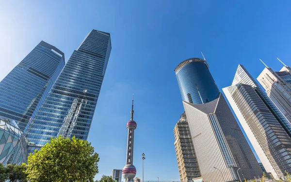 Facciata Moderno Edificio Uffici Immagini Colore Blu — Foto Stock