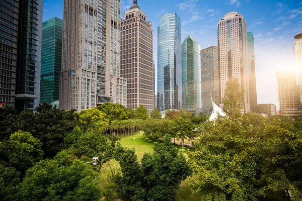 Zielony Ogród Pomieszczeniach Biurowych Szanghaj Chiny — Zdjęcie stockowe