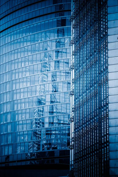 Facade Modern Office Building Blue Toned Images — Stock Photo, Image