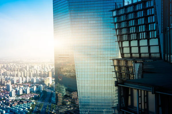 Facciata Moderno Edificio Uffici Immagini Colore Blu — Foto Stock