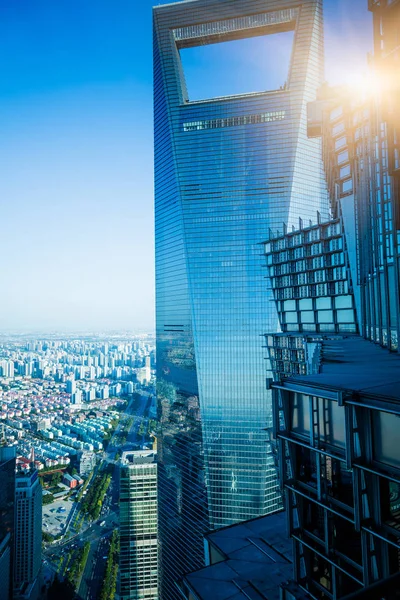 Facciata Moderno Edificio Uffici Immagini Colore Blu — Foto Stock