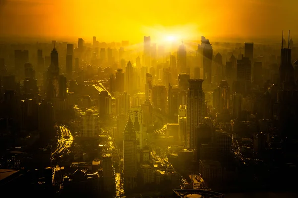 Shanghai Skyline Nascer Sol Paisagem Cidade — Fotografia de Stock