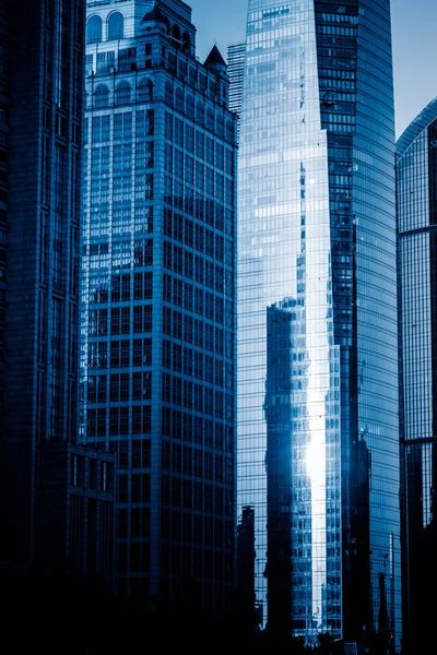 Facade Modern Office Building Blue Toned Images — Stock Photo, Image