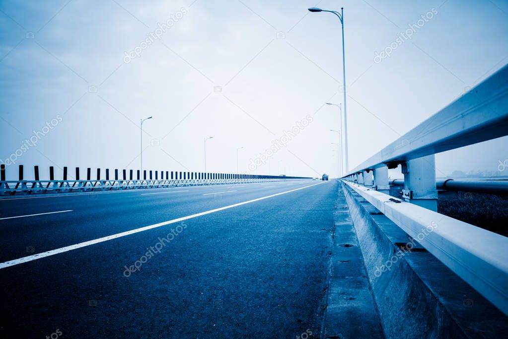 empty highway, blue toned images.