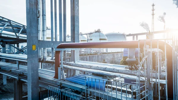 Gas Tanks Petrochemical Plant — Stock Photo, Image