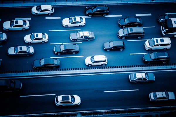 Trafik Nattetid Shanghai Kina — Stockfoto