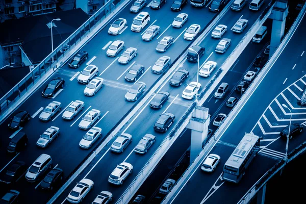 Verkehr Der Nacht Shanghai China — Stockfoto