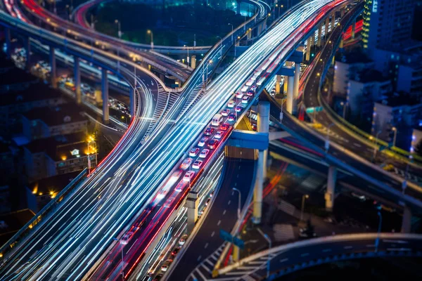 夜の交通 中国上海 — ストック写真