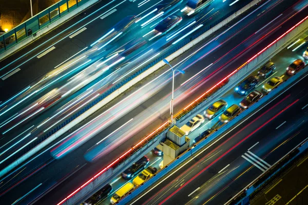 Geceleri trafik, Çin shanghai.