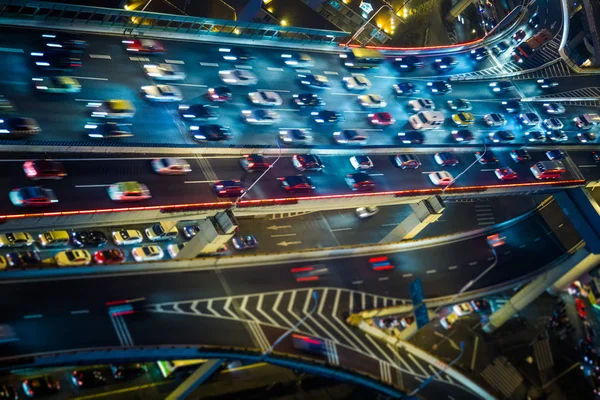 Traffico Notte Shanghai Cina — Foto Stock