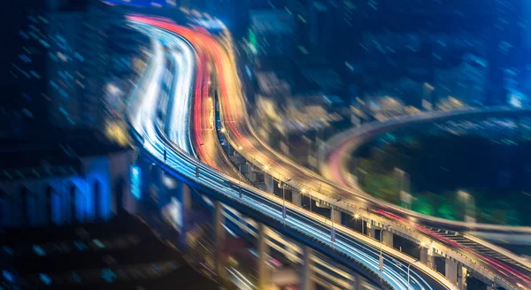 Εναέρια Άποψη Την Αερογέφυρα Νύχτα Shanghai Κίνα — Φωτογραφία Αρχείου