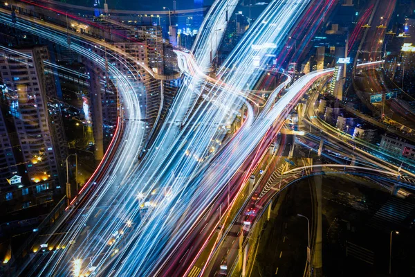 Blick Auf Die Nacht Der Stadt Defokussieren — Stockfoto