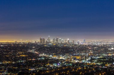 Los Angeles manzarası, gece, ABD.