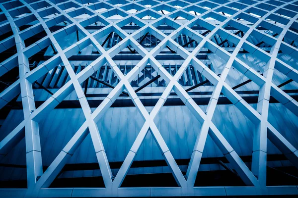Fachada Del Moderno Edificio Oficinas Imágenes Tonos Azules —  Fotos de Stock