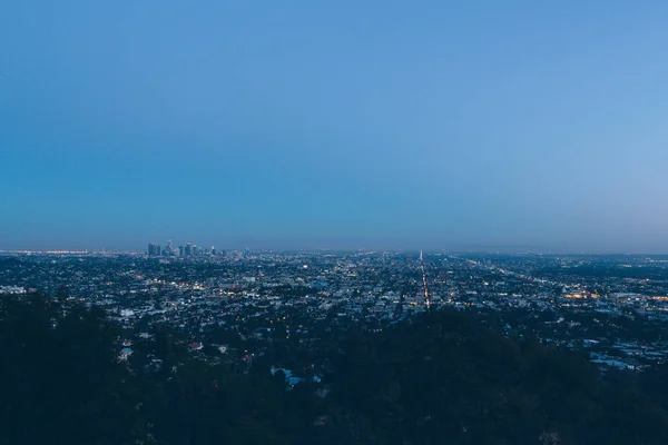 Skyline Los Ángeles Por Noche Estados Unidos — Foto de Stock