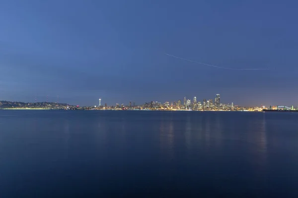 Skyline Seattle Night Estados Unidos — Foto de Stock