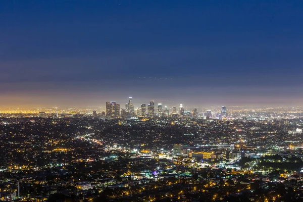 Skyline Los Angeles Nocy Stany Zjednoczone Ameryki — Zdjęcie stockowe