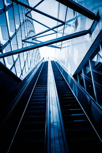 Escalator Modern Office Building Blue Toned Images Stock Image