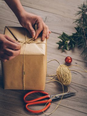 yapmak Noel hediye kutusu, el yapımı, craft, rustik tarzı.