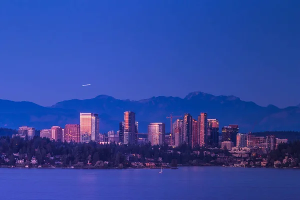 Skyline Centro Bellevue Por Noche Seattle — Foto de Stock