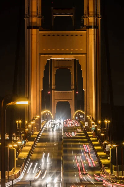 Puente Puerta Oro Noche Expouse Largo Usa —  Fotos de Stock