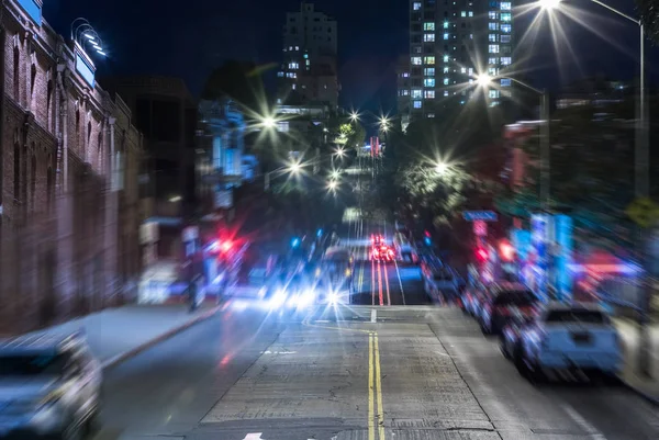 Eléctrico Rua Comboio Centro São Francisco Noite — Fotografia de Stock