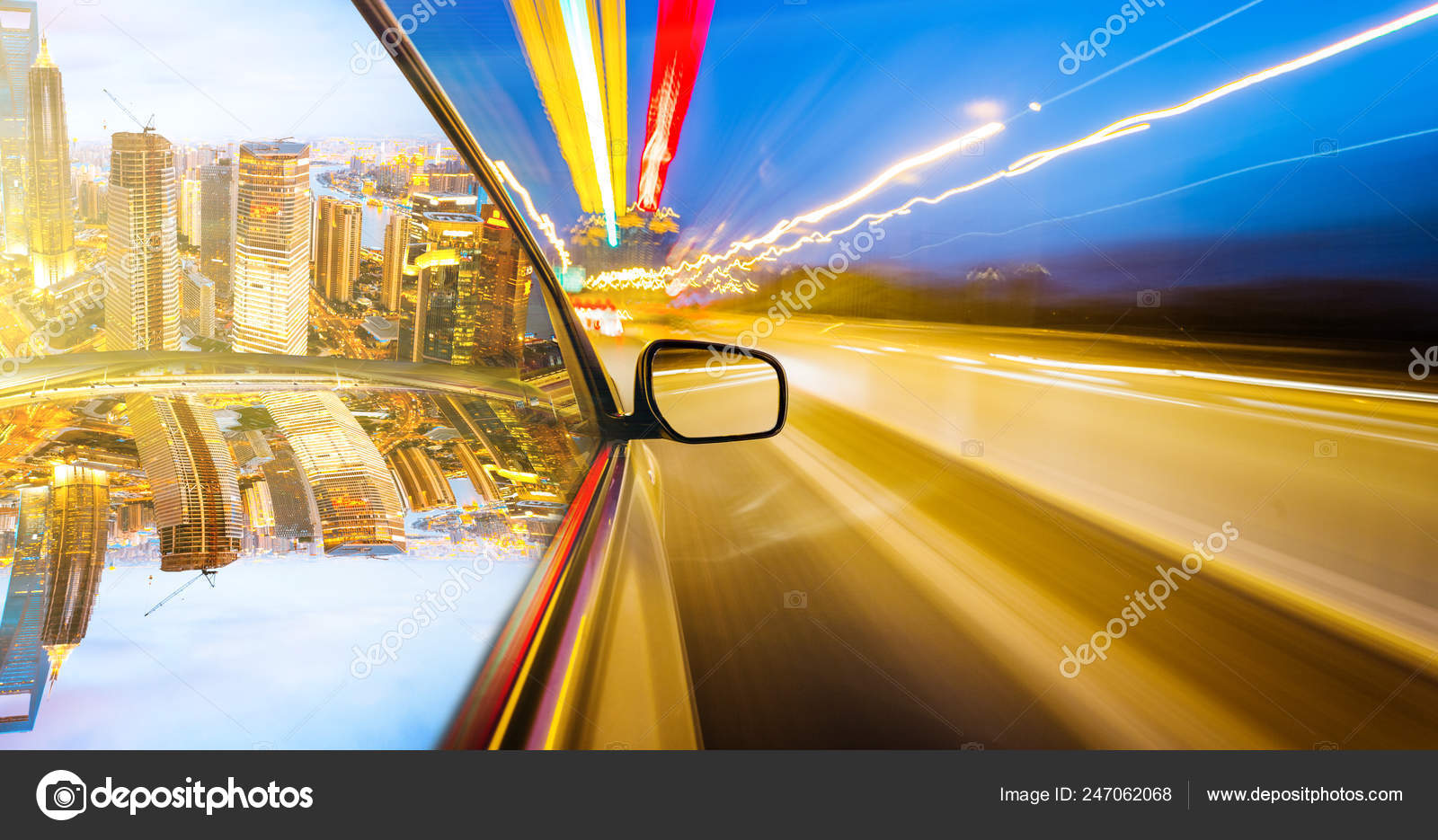 Exces Vitesse Voiture Aller Travers Ville Image Libre De Droit Par Dspguy C 247062068