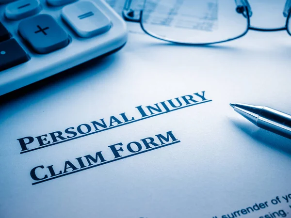 Personal Injury Claim Form Stock Image