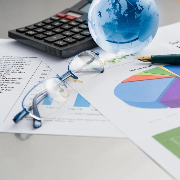 Business Presentation Finance Chart Desk — Stock Photo, Image