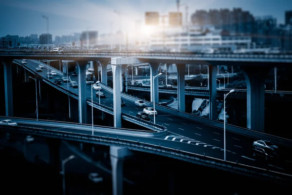 aerial view of the overpass at shagnhai china.