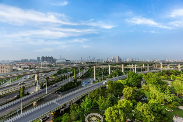 Luchtfoto Van Het Viaduct Bij Shagnhai China — Stockfoto