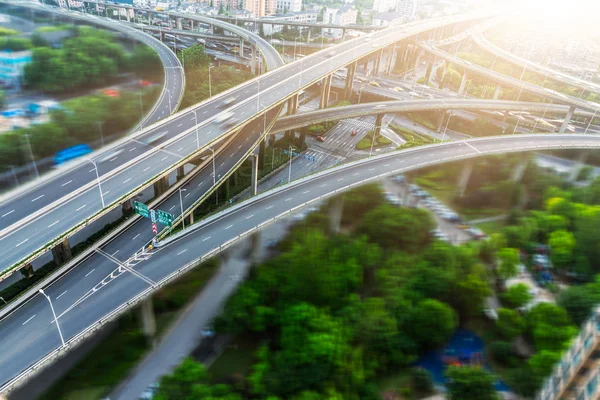 Letecký Pohled Nadjezdu Shagnhai Čína — Stock fotografie