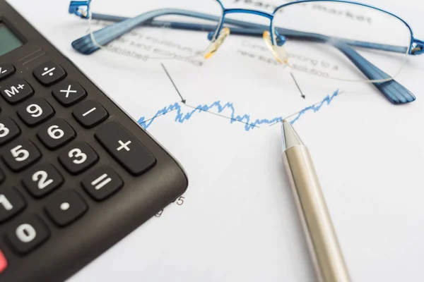 Business presentation with finance  chart on the desk.