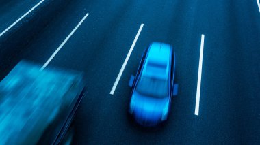 yüksek açı kenti Üstgeçit trafik, chongqing Çin. Çince karakterler yolda tüm trafik roadmarking vardır.