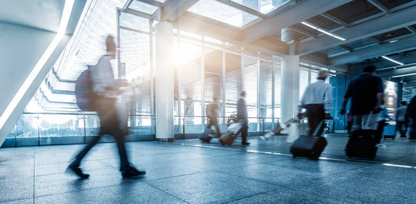 Personnel Foule Silhouette Busy Airport Terminal Concept — Photo