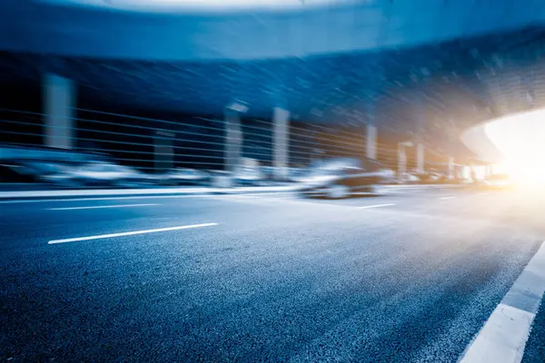 Motion Traffic Shenzhen Airport China Blue Toned — Stock Photo, Image